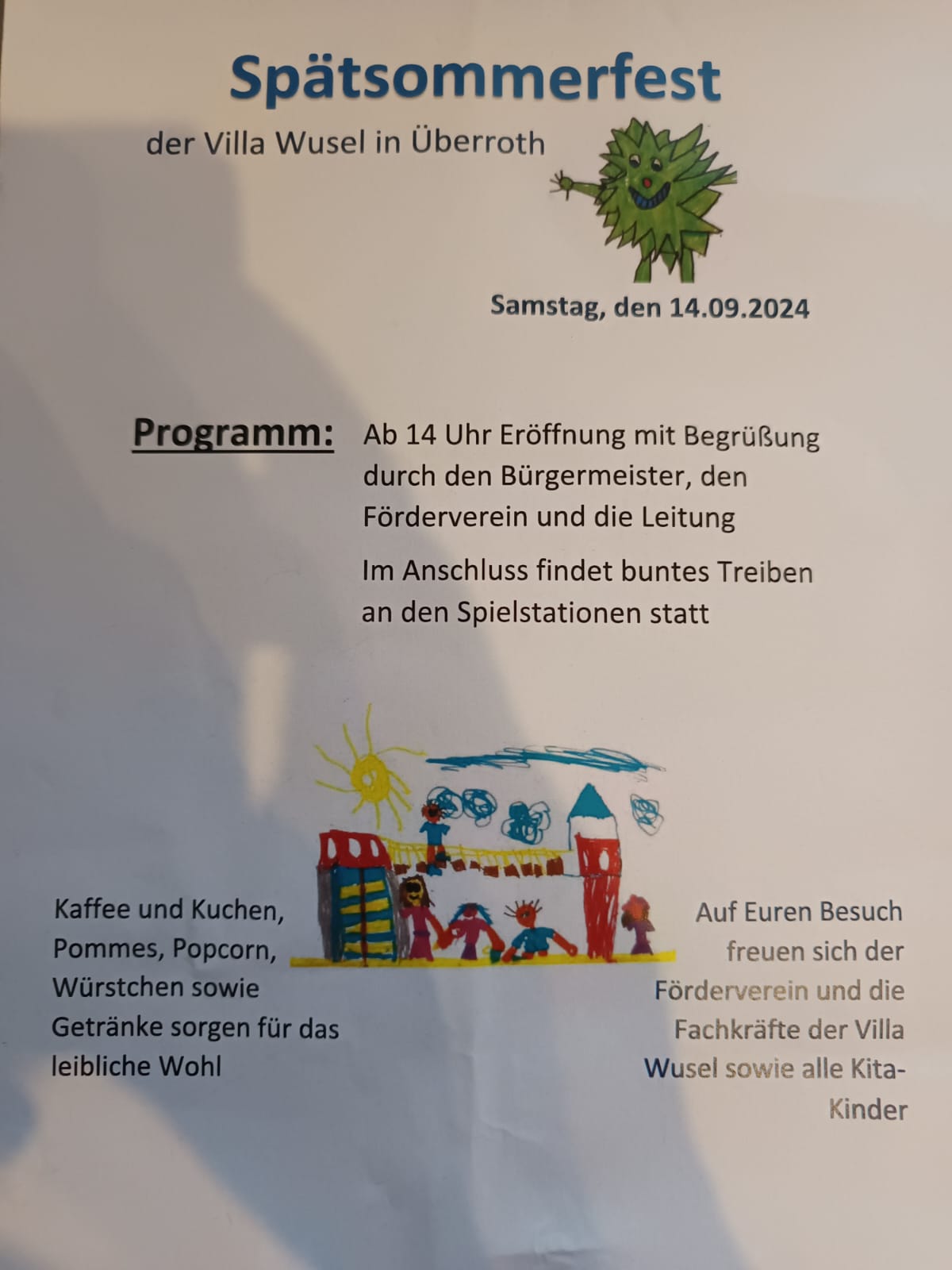 Mehr über den Artikel erfahren Spätsommerfest der Kita Villa Wusel